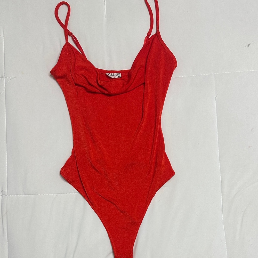 Free People Vibrant Red going out Bodysuit great condition with adjustable strap